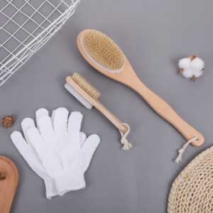 Double-Sided Dry Bath Brush Nylon Glove Gift Bath Set